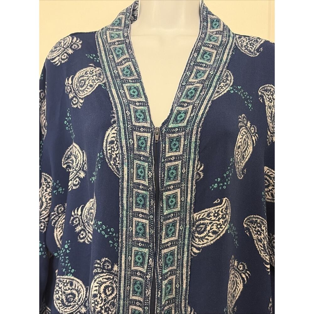 Women’s Charter Club Intimates Long Sleeve Paisley , Boho , Kaftan Xl - Picture 4 of 10